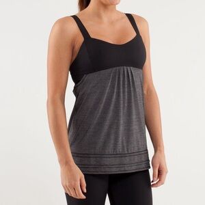 Lululemon Athletica Run Back On Track Tank Top Activewear Active Sz 4 Black Gray
